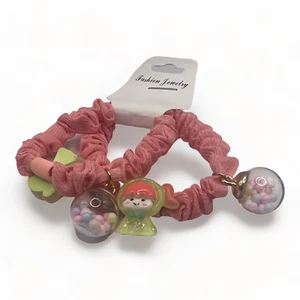 Bandas elásticas para el cabello rosa rizadas para el cabello para mujeres o niñas - Imagen 1 de 2