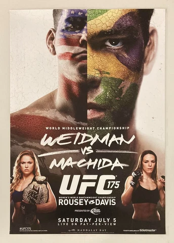UFC 175 Event Exclusive Poster, Weidman, Machida, Ronda Rousey, Davis, 27x39 Cover