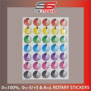 COLOURED Rotary Special Stickers for Car Simulator Button Box - Picture 1 of 6