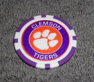 NCAA COLLEGE CLEMSON TIGERS SOUVENIR COLLECTIBLE POKER CHIP GOLF BALL MARKER - Picture 1 of 1