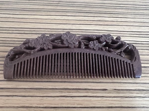 Kamm aus madagascar rosewood handgeschnitzt Gothic Holzkamm Palisander - Bild 1 von 6