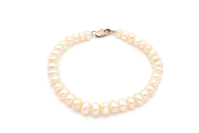 Sterling Silver 925 Pearl Bracelet 7.25" - Image 1 of 1
