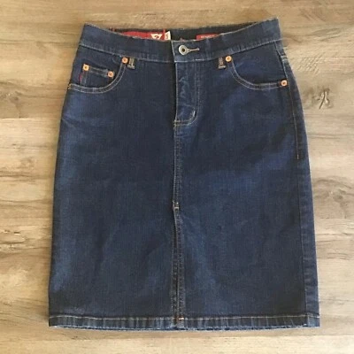 Vintage Guess Skirt Size  24 Denim Jean Pencil Front Slit High Waist Dark Blue - Image 1 of 4
