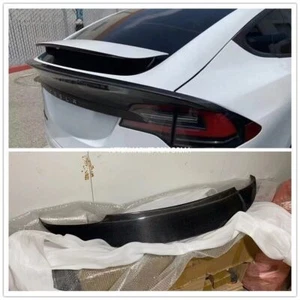 APTO PARA ALERÓN TRASERO DE FIBRA DE CARBONO REAL TESLA MODELO X UTILITARIO 4 PUERTAS - Imagen 1 de 12