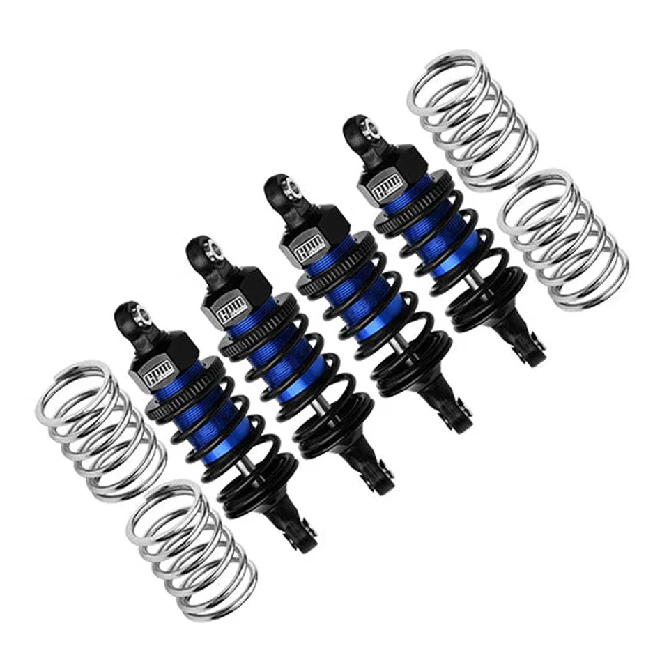 GPM Aluminum 6061 Alloy Front (58mm) +Rear (60mm) Shocks Blue for 4-TEC 2.0/3.0 - Image 1 of 1