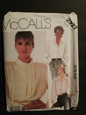 McCall's  2227  Misses' Blouses and Non-Permanent Blue Transfer   Size 14 - Image 1 of 3