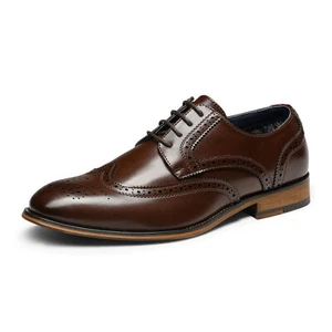 Men's Dress Shoes Brogues Derby Shoes Formal Wedding Oxford Shoes Shoes Size US - Picture 1 of 32