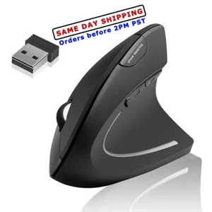 2.4G Wireless Vertical Ergonomic Optical Mouse 1600DPI 5-Button for Laptop PC US - Picture 1 of 1