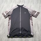 Pearl Izumi Cycling Shirt Mens XL Black Gray Short Sleeve Zip Up Bike