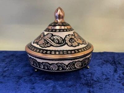 Copper Sugar Bowl with Lid, Decorative Bowl, Candy Dish, Solid Copper Candy Bowl - Image 1 of 4