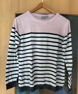 leichter Pullover 40 42 BLUE MOTION rosa schwarzweiß gestreift guter Zustand - Bild 1 von 2