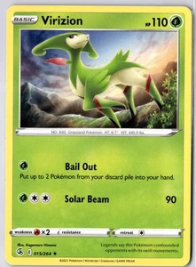 Virizion 015/264 Fusion Strike Rare Pokemon TCG card Sword Shield Swsh NM - Picture 1 of 2