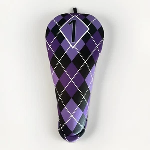 BeeJos #1 Headcover Mujer’s Collection Púrpura y Negro Argyle Golf Driver Nuevo con Etiquetas - Imagen 1 de 4