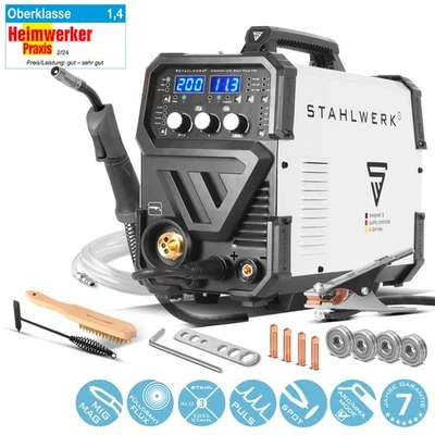 STAHLWERK Schweißgerät 5 in 1 MIG/MAG 200 Spot Puls Pro – ARC/MMA, Lift TIG FLUX - Bild 1 von 4