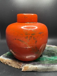 Antique Ginger Pot Qing Dynasty 1890-1910 Orange RED SEAL Chinese - Picture 1 of 15