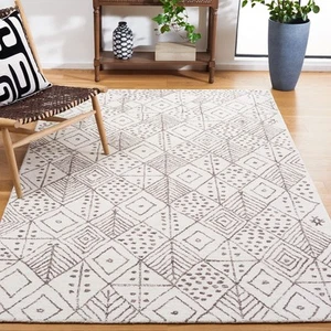 Casablanca Collection Area Rug - 8' x 10', Ivory & Brown, Handmade Boho Triba... - Picture 1 of 7