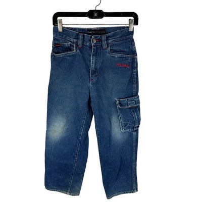 Pantalones de mezclilla cargo FUBU para jóvenes talla 10 patinador ropa de calle carpintero  Foto 1 de 4