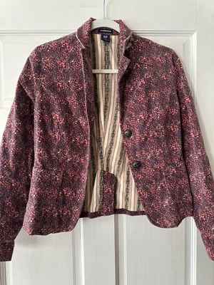 Jaqueta Blazer Feminina Vintage 2004 Y2K Gap Veludo Floral Tamanho Feminino Tamanho 2 - Imagem 1 de 4