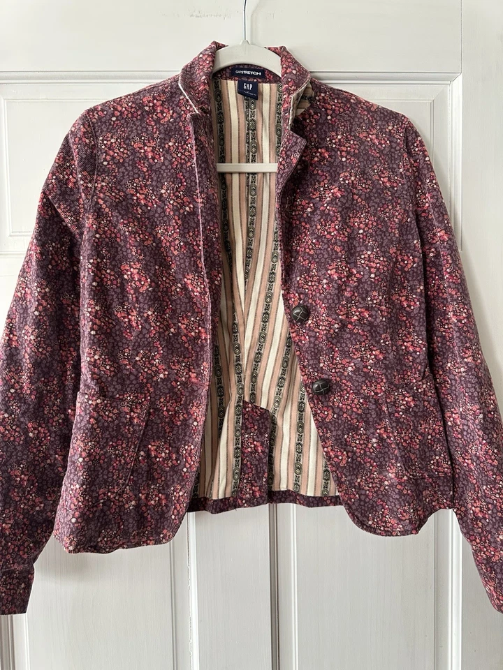 Chaqueta Blazer Mujer Vintage 2004 Y2K Gap Pana Floral Talla Mujer’s Talla 2 Foto 1 de 4