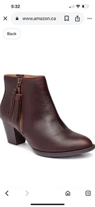 Botas al tobillo Vionic Madeline de cuero marrón para mujer talla 7W resistentes a la intemperie - Imagen 1 de 7