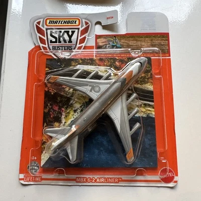 2023 Matchbox Sky Busters 10/32 MBX 6-2 AIRLINER W/Mat 70th Anniversary - Image 1 of 2