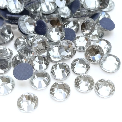 Clear Hotfix Iron On Glass Rhinestones Flat Back Crystals Diamante Gems UK - Image 1 of 4