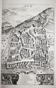 Aix-Les-Bains Savoie Auvergne Francia Incisione Incisione In Rame Blaeu 1726 - Picture 1 of 1
