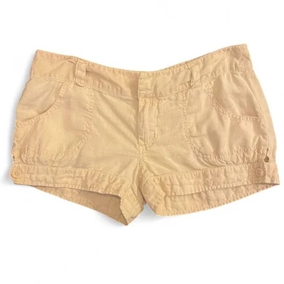 Pantalones cortos Y2k Guess softcore verano tostado 100% lino Foto 1 de 4