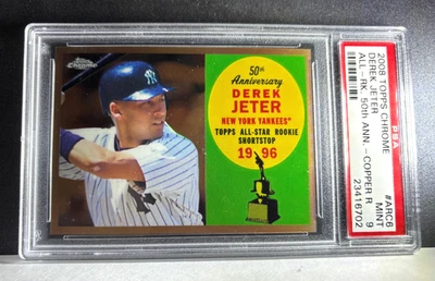 2008 Topps Chrome  Copper Refractor Derek Jeter PSA  9  SERIAL #14 OUT OF 100   - Image 1 of 2