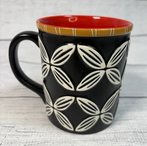 Taza de café Starbucks 2008 hawaiana flor tiki negra roja nueva porcelana de hueso 16 oz - Imagen 1 de 6