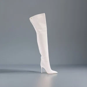 Botas por encima de la rodilla Gianvito Rossi de cuero blanco 38 8 - Imagen 1 de 13