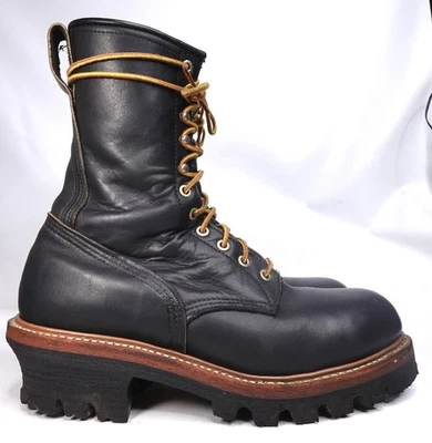 Botas Leñadoras Red Wing 2218 Puntera de Acero Cuero Negro Para Hombre Talla 9 D Hechas en EE. UU. Foto 1 de 4