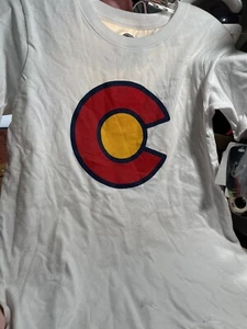 Outerstuff Colorado Avalanche Juniors Boys Large 12/14 Retro Team Logo T-Shirt - Picture 1 of 5
