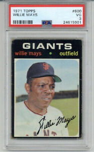 1971 TOPPS #600 WILLIE MAYS BASEBALL CARD GIANTS PSA 3 NICELY CENTERED LOW POP