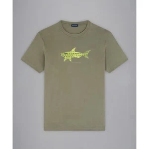 PAUL & SHARK HERREN GRÜNES T-SHIRT JERSEY BAUMWOLLE KUNST VON BIXIO GRÖSSE LARGE - Bild 1 von 12