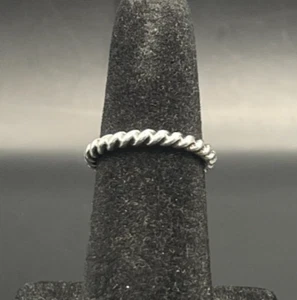 Anillo retorcido vintage Estate antiguo tono plata - talla 3 - Imagen 1 de 4