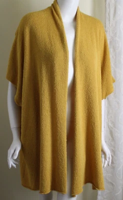 Cárdigan Suéter Chaqueta Eskandar O/S SUNSHINE Vibrante Dorado Amarillo Seda Tejido 35"L Foto 1 de 4