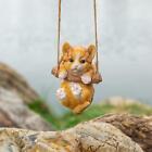 Hanging Swing Cat Statue Garden Figurine Pendant For Living Room