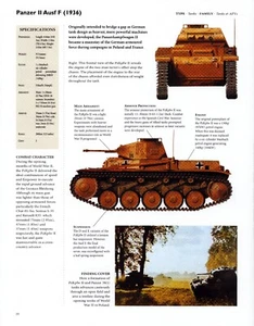 1936 PANZER II AUSF F Tank Spec PIN-UP WALL ART PRINT - GERMAN TANK - Imagen 1 de 4