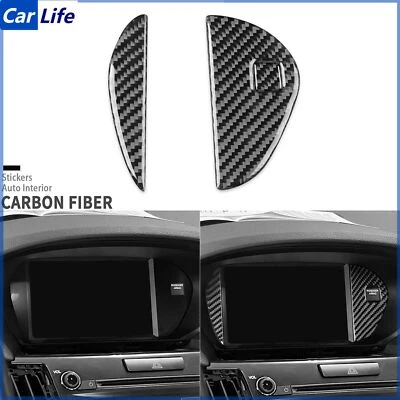 Cubierta de panel lateral GPS de navegación de consola de fibra de carbono real para Acura TLX 2015-20 Foto 1 de 4