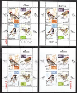 2017 Bulgaria Fauna, Birds - sparrows 4 x S/S one-UV MNH** - Picture 1 of 5
