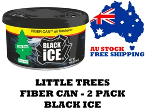 Little Trees Air Freshener Black Ice Fiber Can 2pk - Car Home Office - Picture 1 of 1