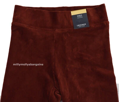 M&S Womens Marks and Spencer Brown Cord Leggings Size 6 Short                 zz - Image 1 of 4