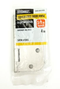 Everbilt 4 in. x 5/8 in. Radius Satin Nickel Squeak-Free Door Hinge 1005 964 626 - Picture 1 of 2