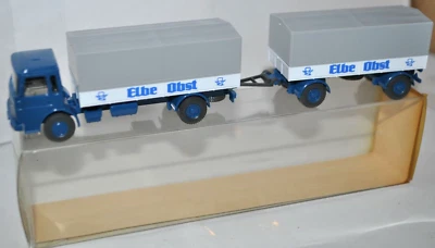 Wiking 424/7A MAN Tarp Truck & Tarp Trailer "ELBE OBST" - NEW w/BOX - Image 1 of 4