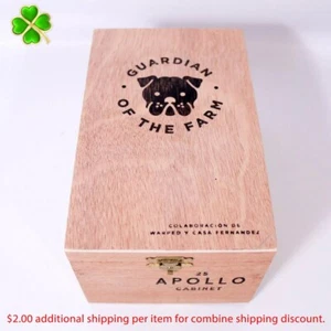 Guardian of the Farm Apollo Gabinete Caja de cigarros de madera vacía 7" x 4,5" x 3,75" - Imagen 1 de 11