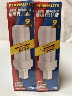 L4441 Permalite Compact Fluorescent Quad PL9  9 Watts [10 Pack] For G23-2 Base - Image 1 of 4