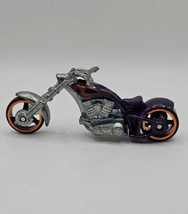 2009 Mattel Hot Wheels Motorcycle Black Orange Flames OCC Split Backbike Vintage - Picture 1 of 13