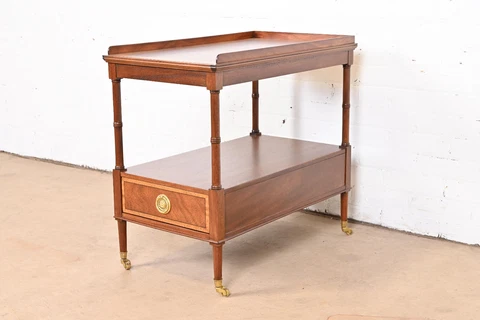 Baker Furniture Georgian Banded Mahogany Tea Table or Occasional Side Table Cover