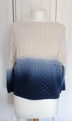 Principles Jumper 8 Pointelle Style Blue Cream - Image 1 of 4